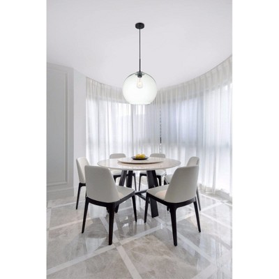 Baxter Black and Clear Glass Pendant Light
