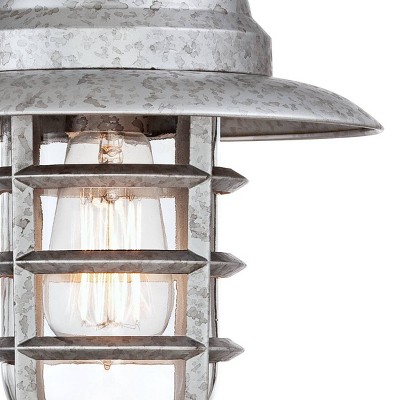 Marlowe Galvanized Silver Industrial Wall Sconce with Cage Design
