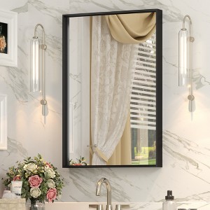 Apmir High-Strength Tempered Glass and Aluminum Alloy Framed French Cleat Mounted Wall Decor Bathroom Vanity Mirror with 5-Year Warranty - 1 of 4