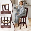 Tangkula 26" Counter Height Swivel Barstools Set of 2/4 High Backs & Footrests Solid Wood - 4 of 4