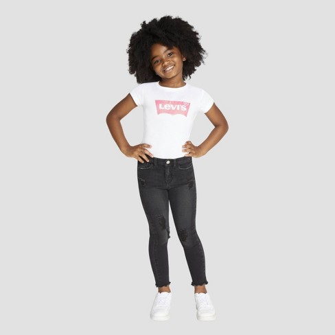 Levi's® Girls' High-rise Distressed Super Skinny Jeans - Black 6x : Target