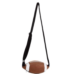 HalloweenCostumes.com One Size   Adult Plush Football Purse Halloween Costume Accessory, White/Brown - 1 of 4