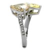 Slickblue Women’s Polished Stainless Steel Ring, Dual Pear-Shaped CZ in Yellow and Brown, Modern Look,Sizes 5-10 - 4 of 4