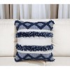 HomeRoots 20" Navy Blue And White Fabric Coastal Throw Pillow - 2 of 4