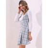 Allegra K Women's U Neck Plaid Tweed Mini Length Overalls Pinafore Dress - 4 of 4