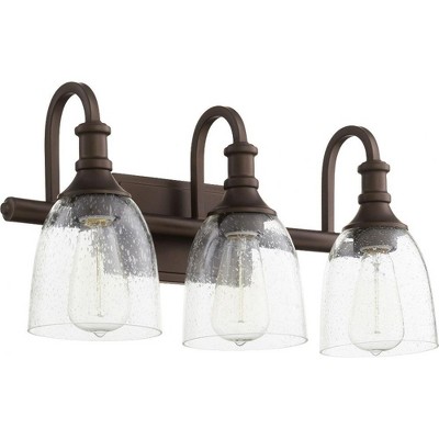 Quorum Lighting Richmond Glass 3-Light Oiled Bronze Wall Sconce