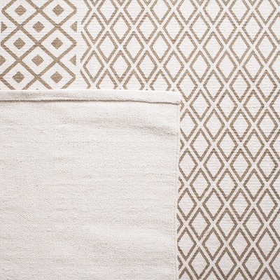 Gray Floral Handwoven Cotton 4' x 6' Area Rug