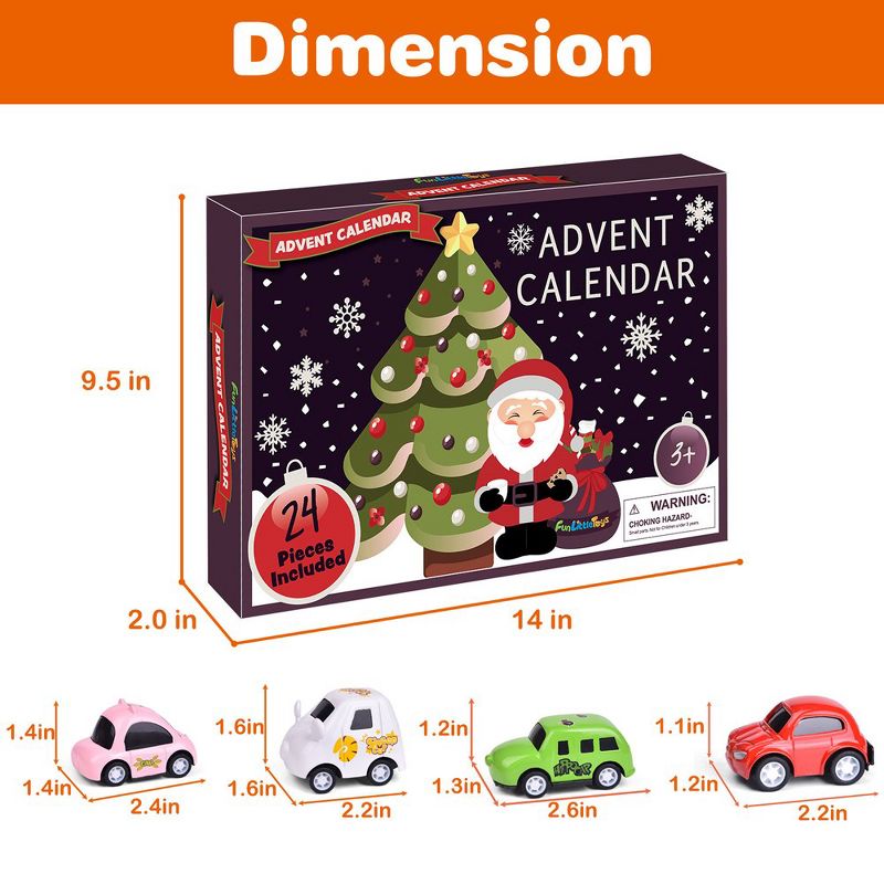 Fun Little Toys Christmas Advent Calendar - Pull-Back Cars, 2 of 7