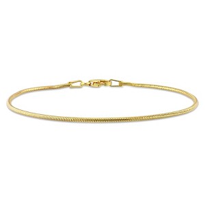 EVERLY JEWELRY | Yellow Plated Sterling Silver 1.2mm Snake Chain Anklet, 9 inch - 1 of 4