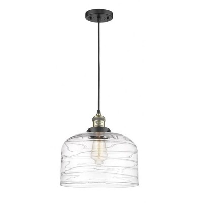 Bell - 1 Light Cord Hung Mini Pendant In Industrial Style-8 Inches Tall and 12 Inches Wide