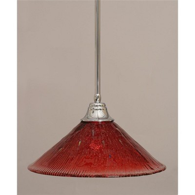 Toltec Lighting Any 1 - Light Pendant in  Chrome with 16" Raspberry Crystal Shade