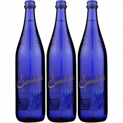Saratoga Sparkling Spring Water - 28oz Glass Bottle (Pack of 3)