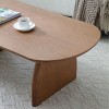 47.2" Modern Oval Coffee Table with Solid Wood Veneer, Mid-Century Modern Center Table for Living Room, Apartment, or Office-Panipeachy - 4 of 4