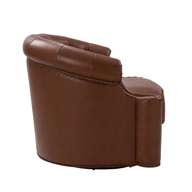 Flavio 31.5'' Wide Genuine Leather Swivel Chair,Set of 2 | ARTFUL LIVING DESIGN, 3 of 11