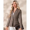 Blazers for Women Business Casual Long Sleeve Lapel Open Front Suit Jacket Work Blazer with Pockets - 2 of 4
