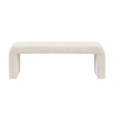 Christopher Knight Home Berton Boucle Upholstered Wooden Rectangle Bench