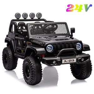 Jojoka  24V 7AH Kids Ride On Truck, 2-Seater Electric Vehicle with Switchable 2WD/4WD, Remote Control, Lights, MP3, and Spring Suspension - 1 of 4
