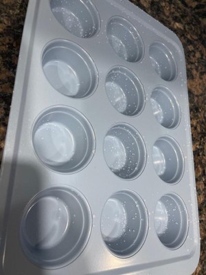 Farberware Easy Solutions 12 Cup Nonstick Bakeware Muffin Pan, Blue