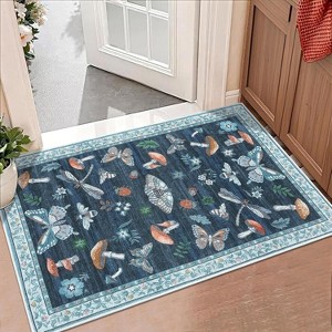 Washable Rug - Non-Slip Soft Farmhouse Carpet Low Pile Thin Floor Cover for Living Room, Bedroom Nursery Dining Room Dorm - 1 of 4