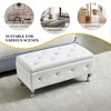 CAVINAS Bed Bench with Storage, Bed Storage Bench with Cushions, Entryway Bench with Crystal Buttons for Bedroom, Entrance - 2 of 4