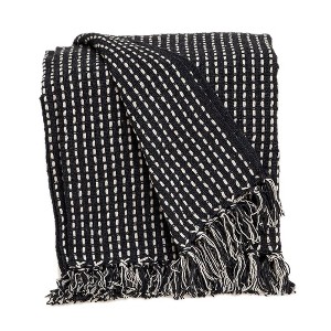 Parkland Collection,Petra Casual Black 52" X 67" Woven Handloom Throw - 1 of 4