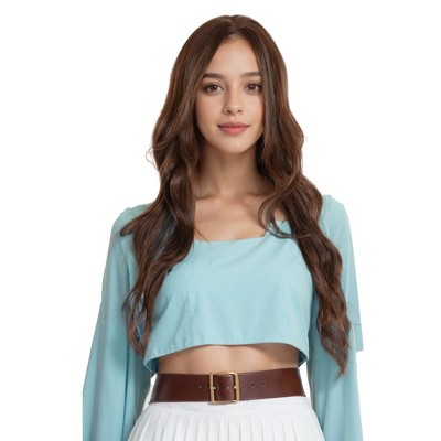 Alilang 28-Inch Long Ombre Wavy Synthetic Wig with Middle Part and Heat-Resistant Natural Waves for Women Daily and Event Use