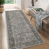 Vintage Floral Printed Distressed Rug for Living Room Retro Thin Washable Area Rugs for Bedroom Low Pile Non Slip Ultra Soft Carpet - 2 of 4