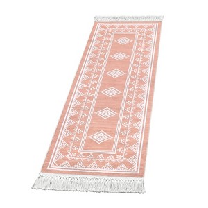 COZONY Vintage Geometric Tassel Area Rug with Non-Slip Backing - 1 of 4