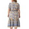 Agnes Orinda Women's Plus Size Summer Boho Casual V Neck Short Sleeve Floral Print Beach Midi A Line Dress - 4 of 4