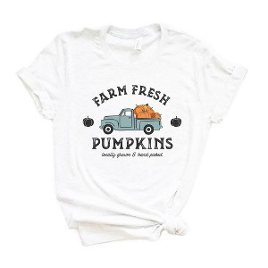 Simply Sage Market Women's Farm Fresh Pumpkins Truck Short Sleeve Graphic Tee - 1 of 2