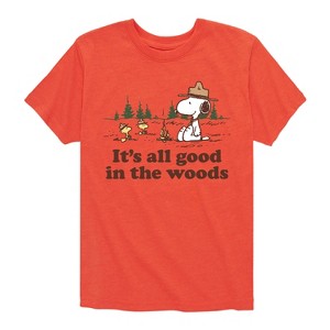Boys' - Peanuts - All Good In The Woods Short Sleeve Graphic T-Shirt - 1 of 4