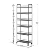 NicBex 6 Tier Rolling Cart,Metal Kitchen Cart with Lockable Wheels and Baskets,6/10 Inch Narrow Storage Shelf for Kitchen,Bathroom,Laundry - 3 of 4