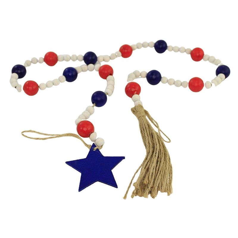 Transpac 53.0 Inch Red White Blue Bead Garland Usa Americana Party Banners, 2 of 4