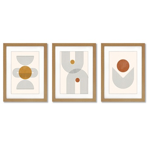 Organic Watercolor Pods by Pauline Stanley - 3 Piece Gallery Framed Print  Art Set
