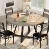 5 Piece Round Dining Table Set for 4, 43.3 Inch Wooden Kitchen Table & 4 Chairs Set for Small Spaces, Apartment - 4 of 4
