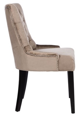 Antique Sage Velvet Upholstered Parsons Side Chair Set