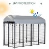 Outdoor Dog Kennel with Roof,Heavy Duty Dog Playpen with Lockable Door and Water Resistant Canopy for Medium and Large Dogs - LAOTIES - 4 of 4