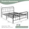 Costway Queen Size Heavy Duty Metal Bed Frame Headboard Platform Mattress Foundation - 3 of 4