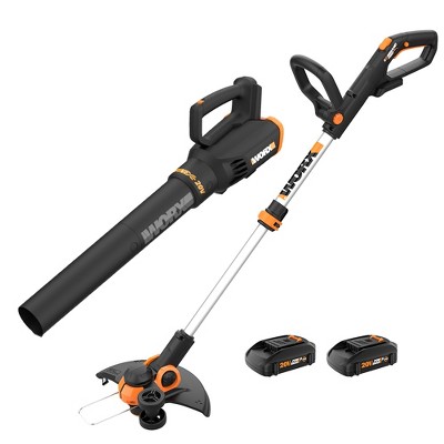 Worx Wg931 Power Share 20v Cordless Grass Trimmer, Hedge Trimmer, & Blower  Combo (batteries And Charger Included) : Target