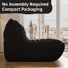 SYFERLORY Armless 3-Seat Togo THREE Seater Large Bean Bag Sofa，Black - 4 of 4