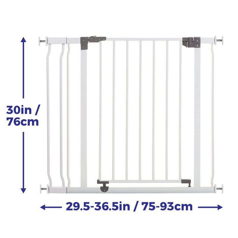 Dreambaby® Liberty 29.5-36.5in Auto Close Metal Baby Safety Gate - White, 2 of 8