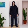 ADR Men's Plush Fleece One Piece Hooded Footed Zipper Pajamas Set, Soft Adult Onesie Footie with Hood - 4 of 4
