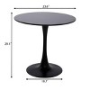 24" Modern Round Dining Table, Black Tulip Kitchen Table with MDF Top and Metal Pedestal Base, Small Coffee Table for Living Room-The Pop Home - 3 of 4
