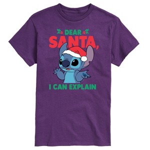 Men's - Lilo and Stitch - Dear Santa I Can Explain Short Sleeve Graphic T-Shirt - 1 of 4