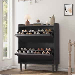 coucheta Shoe Cabinet with 2/3/4 Flip Drawers, Wooden Shoe Organizer with Adjustable Shelf, Hidden Shoe Cabinet for Hallway, Entryway, Living Room - 1 of 4