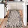 Acekool Floral Runners,Kitchen Runner Rug Ultra-Thin, Non-Slip Hallway Rug Stain Resistant Boho Low-Pile Carpet for ‎Bathroom Bedroom - 3 of 4