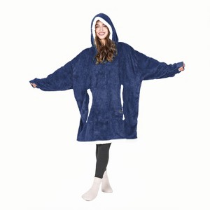 Tirrinia Women Men Blanket Hoodie Oversized Sweatshirts, Fluffy Fleece Plush Blanket Wearable, Cozy Gift for Family College Woman Men - 1 of 4