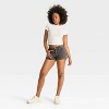 Women's EasyRigid Embroidered Mid-Rise Denim Shorts - Wild Fable™ Black - 3 of 4