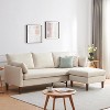 Atopston 90" Sectional Sofa, Mid-Century Modern L Shaped Couches 3-Seat Fabric Upholstered Sofa with Chaise for Living Room, Beige Linen - 3 of 4