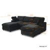 100 Inch U Shaped Modern Sofa Modular Sectional Cloud Couch with 2 Ottoman, 4-Seat Chenille Deep Seat Couches for Living Room - 3 of 4